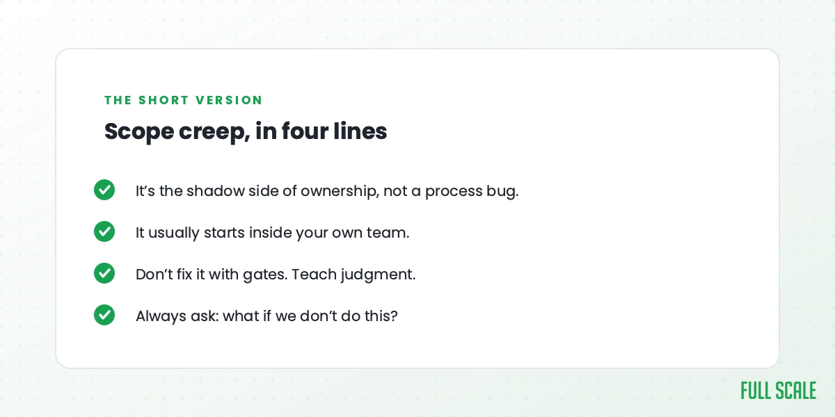 Scope creep in four lines.