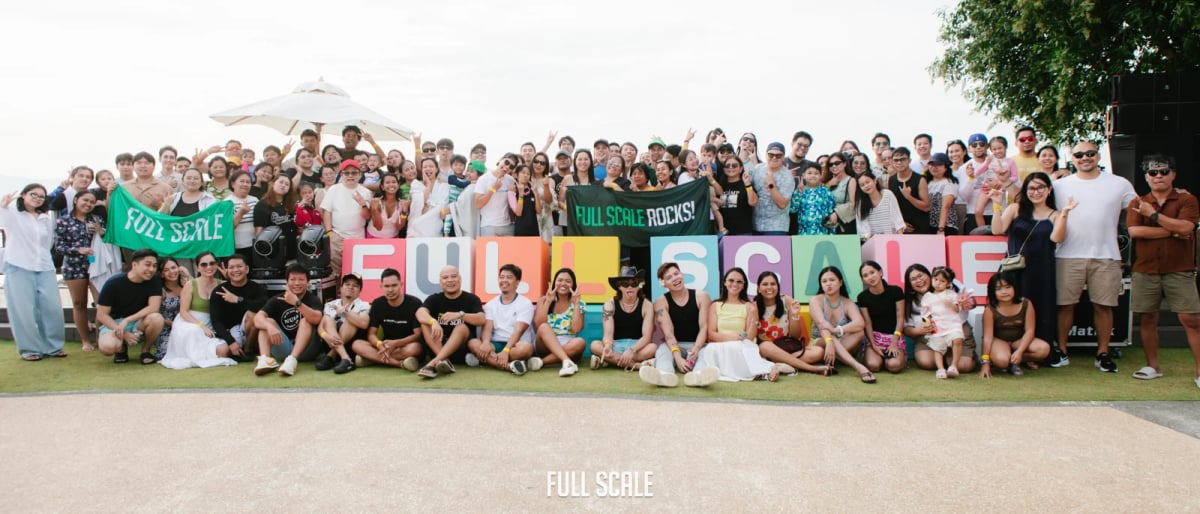 Full Scale employees and their families together at the Summer Party and Family Day