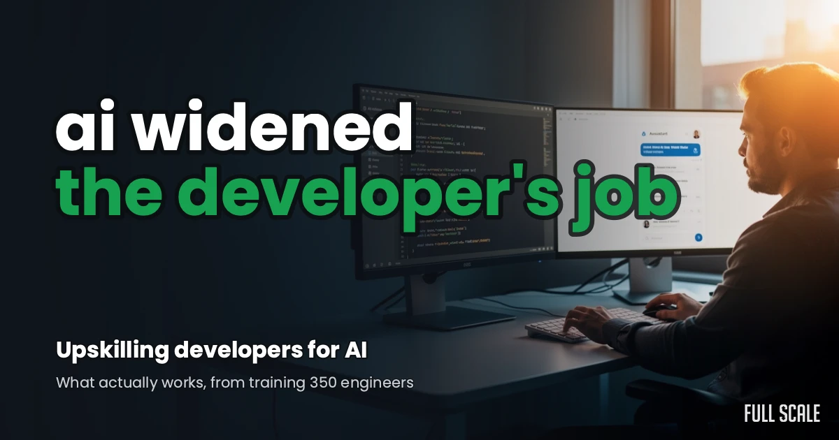 Upskilling developers in the AI era: a developer working with AI coding tools
