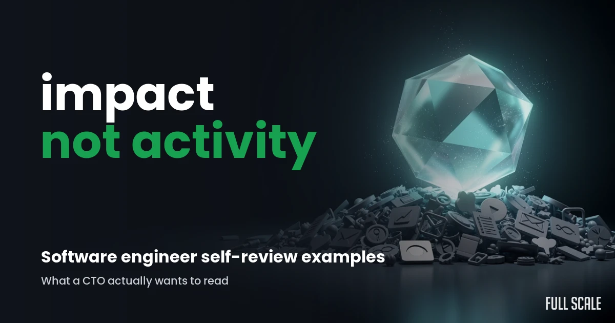 software-engineer-self-review-examples hero, Full Scale