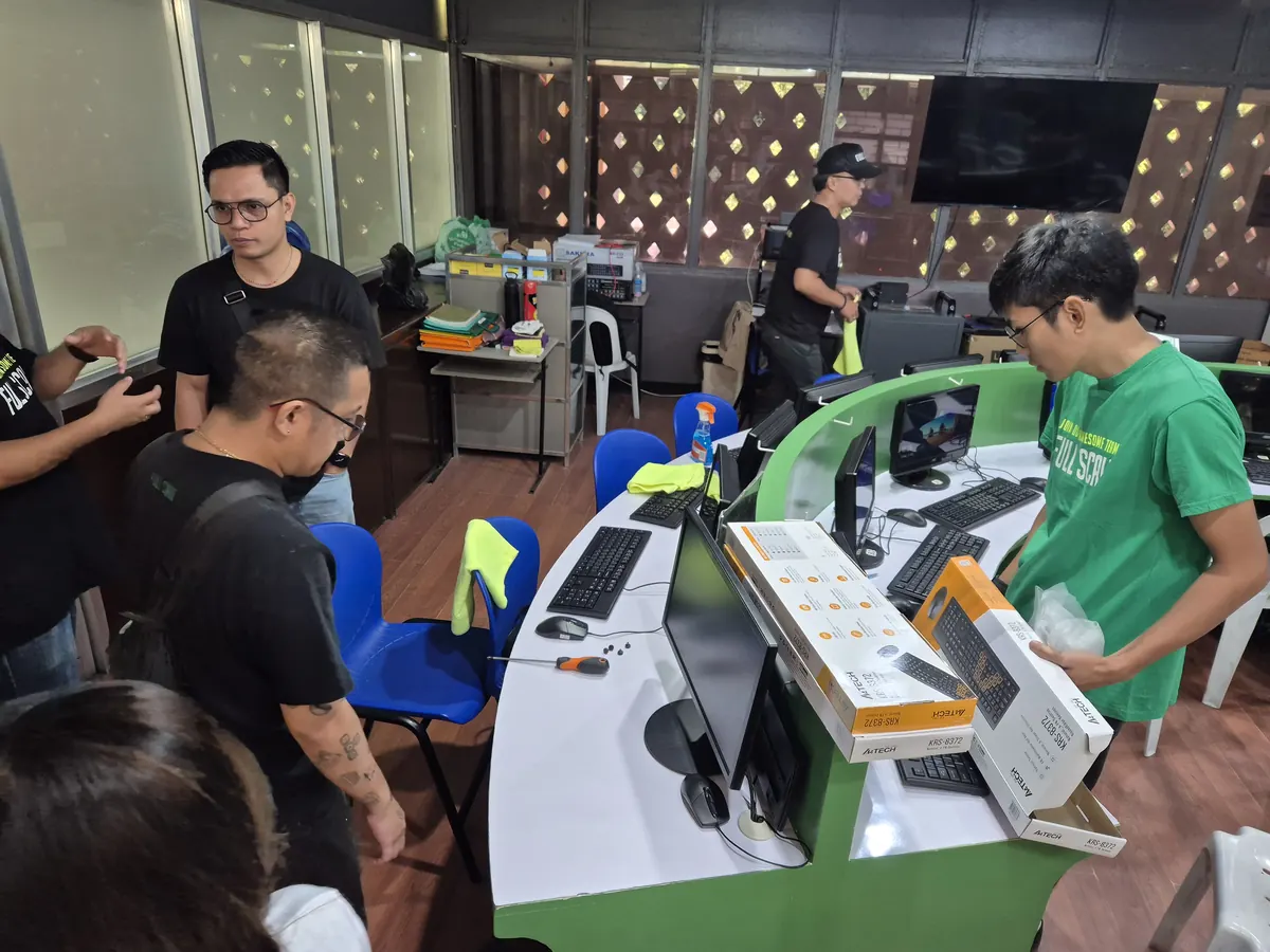 Full Scale volunteers with students at Cebu City National Science High School