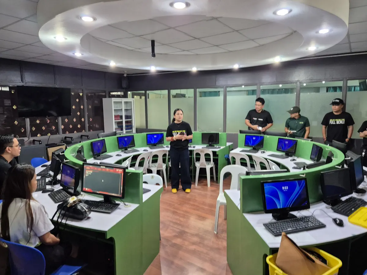 The Full Scale Collaborative Learning Lab at Cebu City National Science High School, rows of donated computers ready for students