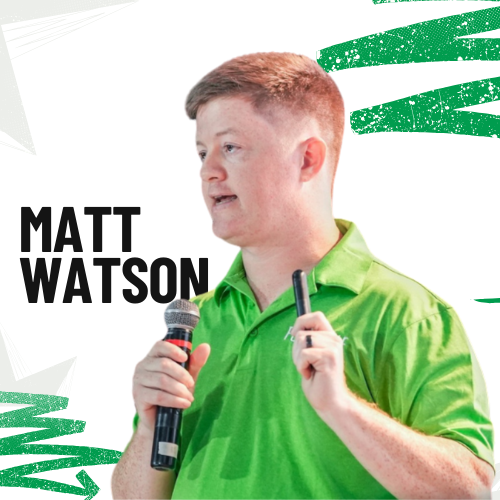 Matt Watson speaking at an event